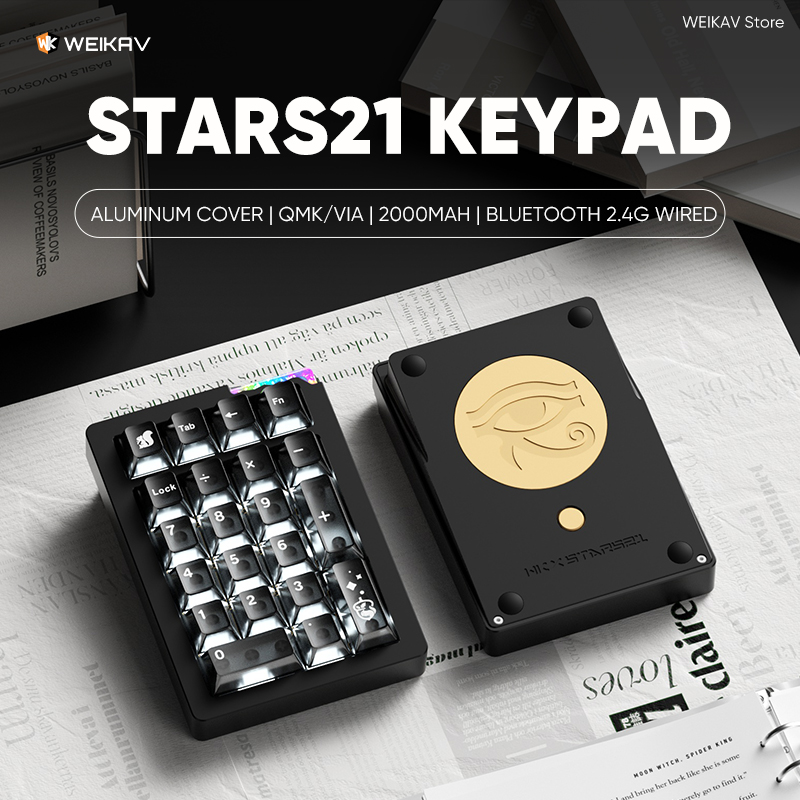Keyboard Numpad Separate - WEIKAV สตาร์ส 21 ดั้งเดิมไร้สายอลูมิเนียมคีย์บอร์ดบลูทูธ 2.4G แบบมีสาย