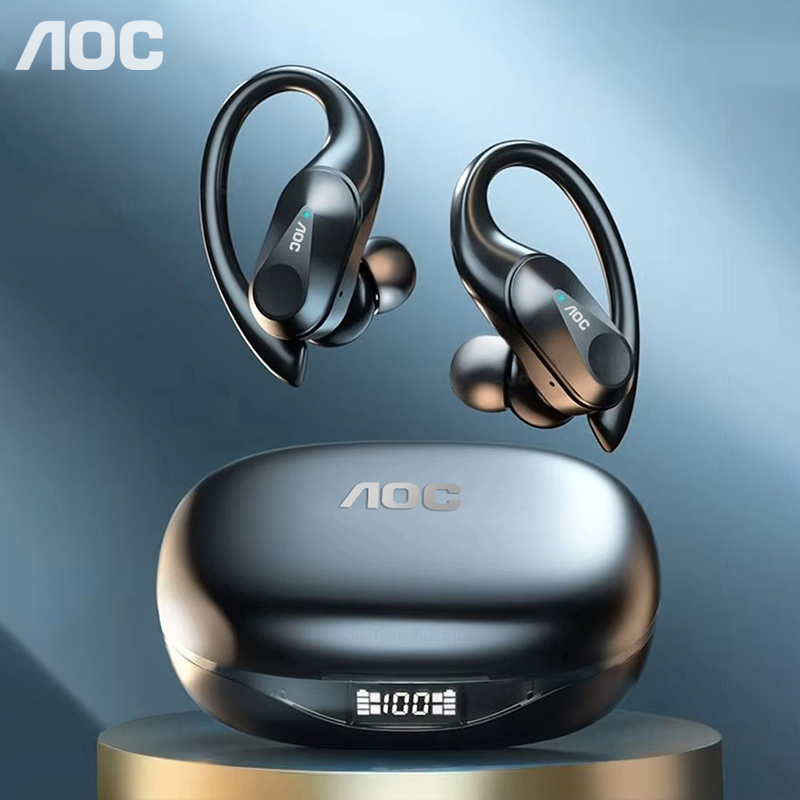 Gaming Accessories For Your Phone - ช้อยส์ AOC ชุดหูฟังกีฬาไร้สายบลูทูธ 6.0 หูฟังกันน้ำ LED