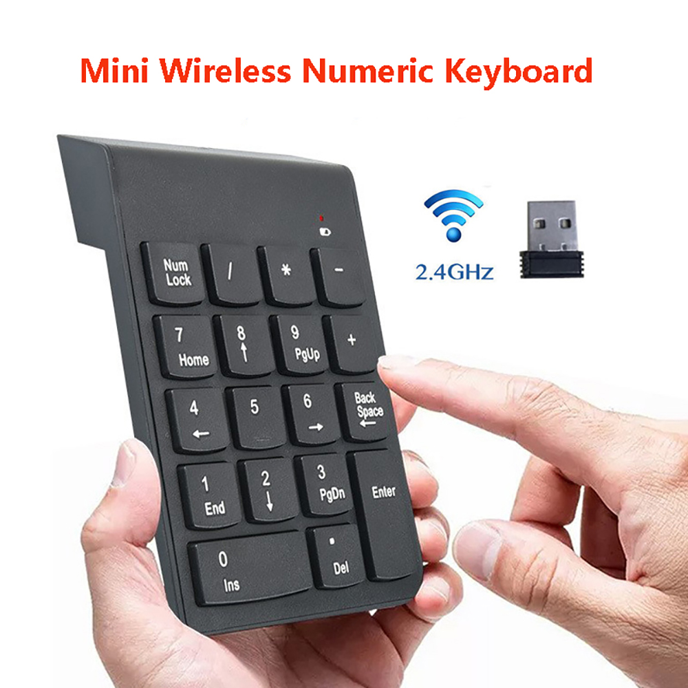 Keyboard Numpad Separate - มินิคีย์บอร์ดไร้สาย 2.4GHz แป้นตัวเลข 18 ปุ่มดิจิตอลเพฟ นัมแพดสำหรับบัญชี